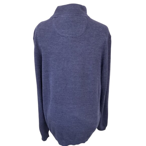Tommy Bahama Mens Navy 1/2 Zip Pullover Size M 100% Cotton Lightweight Sweater - Picture 3 of 8